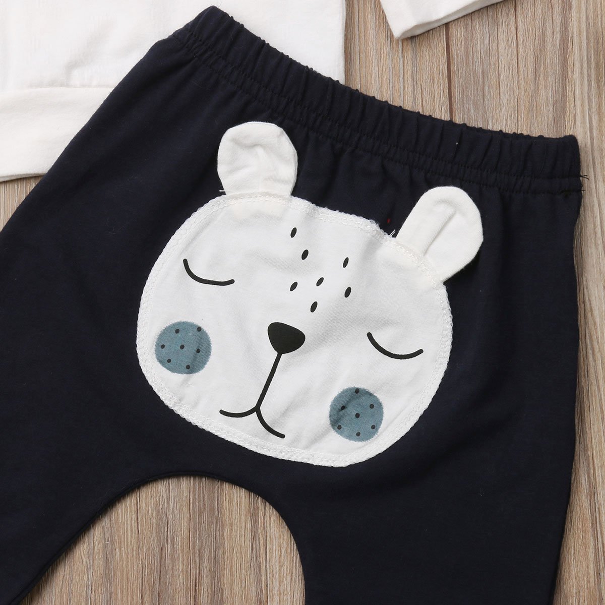 Baby Boy's White Bear Sweatshirt and Pants Set
