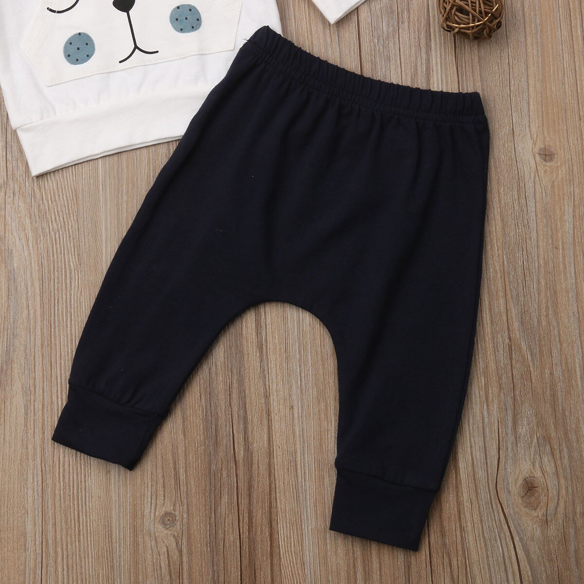 Baby Boy's White Bear Sweatshirt and Pants Set