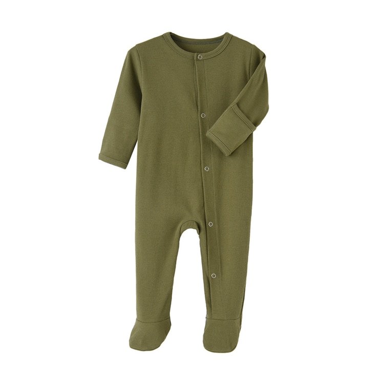 Solid Color Footed Sleep and Play Baby Bodysuit Solid Color Footed Sleep and Play Baby Bodysuit