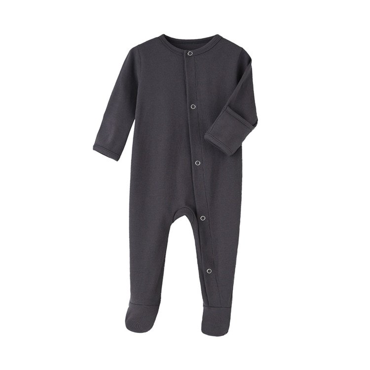 Solid Color Footed Sleep and Play Baby Bodysuit Solid Color Footed Sleep and Play Baby Bodysuit
