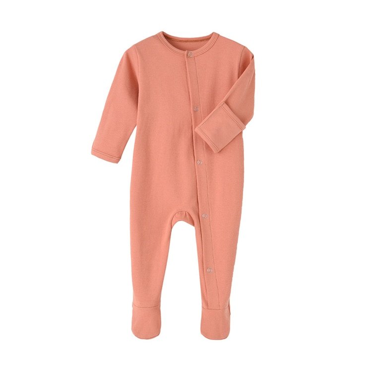 Solid Color Footed Sleep and Play Baby Bodysuit Solid Color Footed Sleep and Play Baby Bodysuit