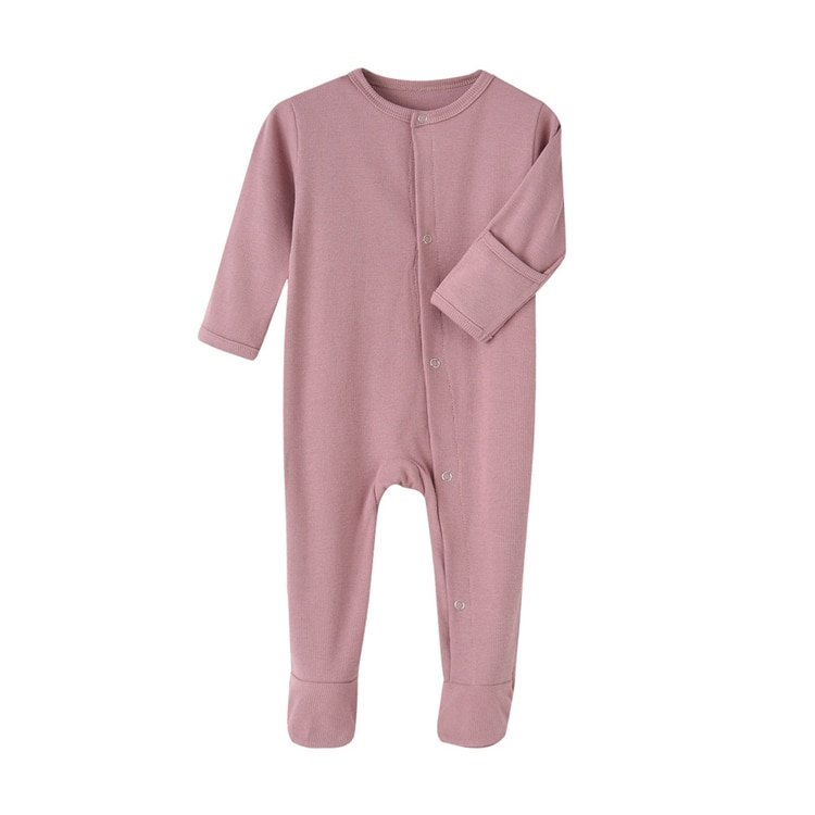 Solid Color Footed Sleep and Play Baby Bodysuit Solid Color Footed Sleep and Play Baby Bodysuit