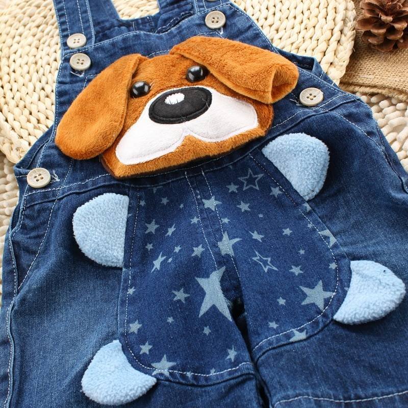 Baby Boy's Dog Style Denim Dungaree Baby Boy's Dog Style Denim Dungaree
